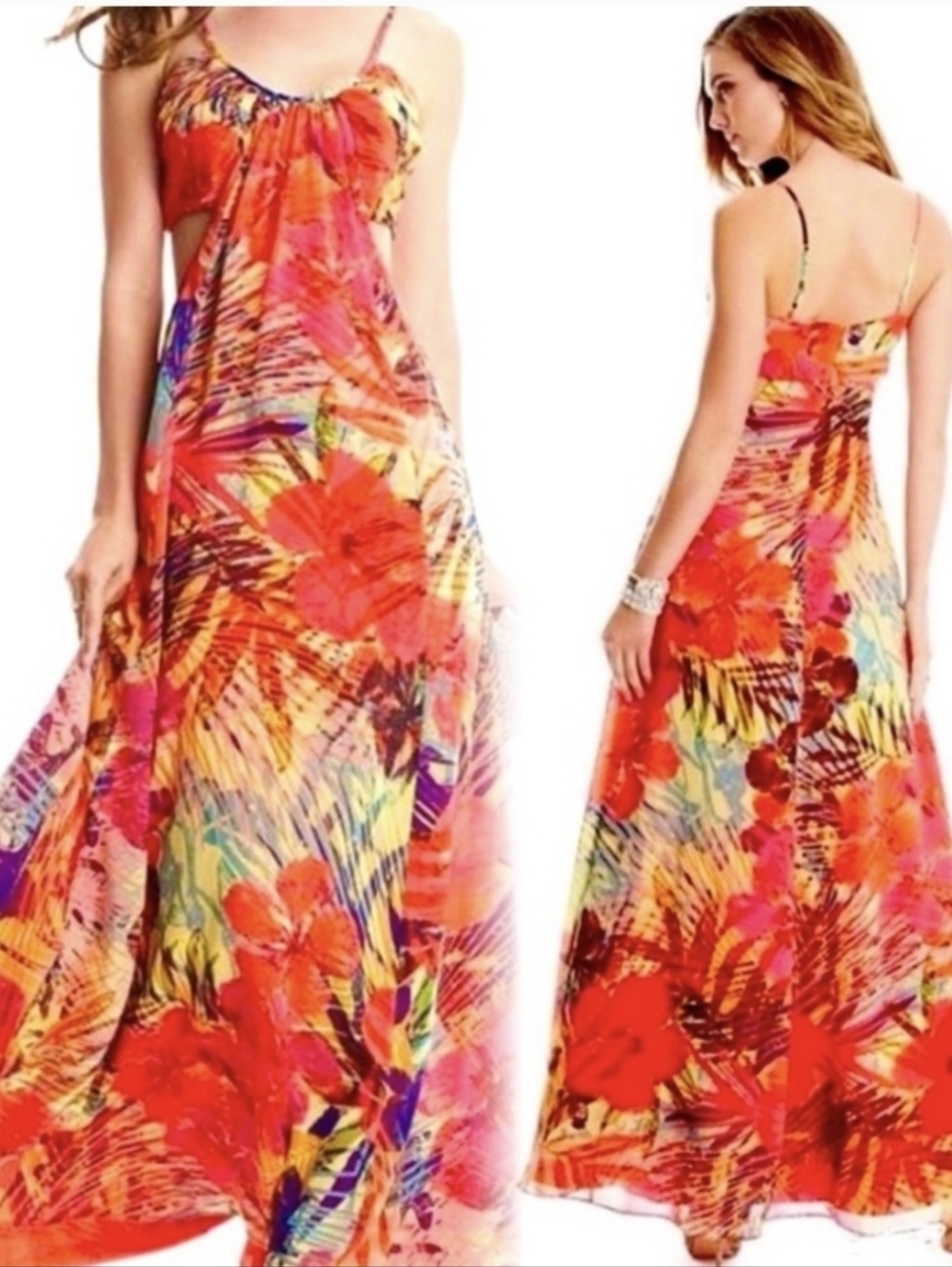 Marciano Tropical Maxi Dress Size Small